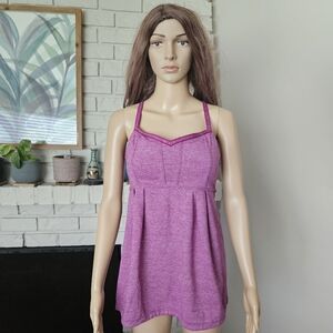 Lululemon Bulerias Tank Top Purple Shelf Bra Cross Back